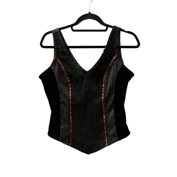 Zoe California Vintage 90's Silk Velvet Sequins Top Size Medium Festival Goth - Picture 1 of 8